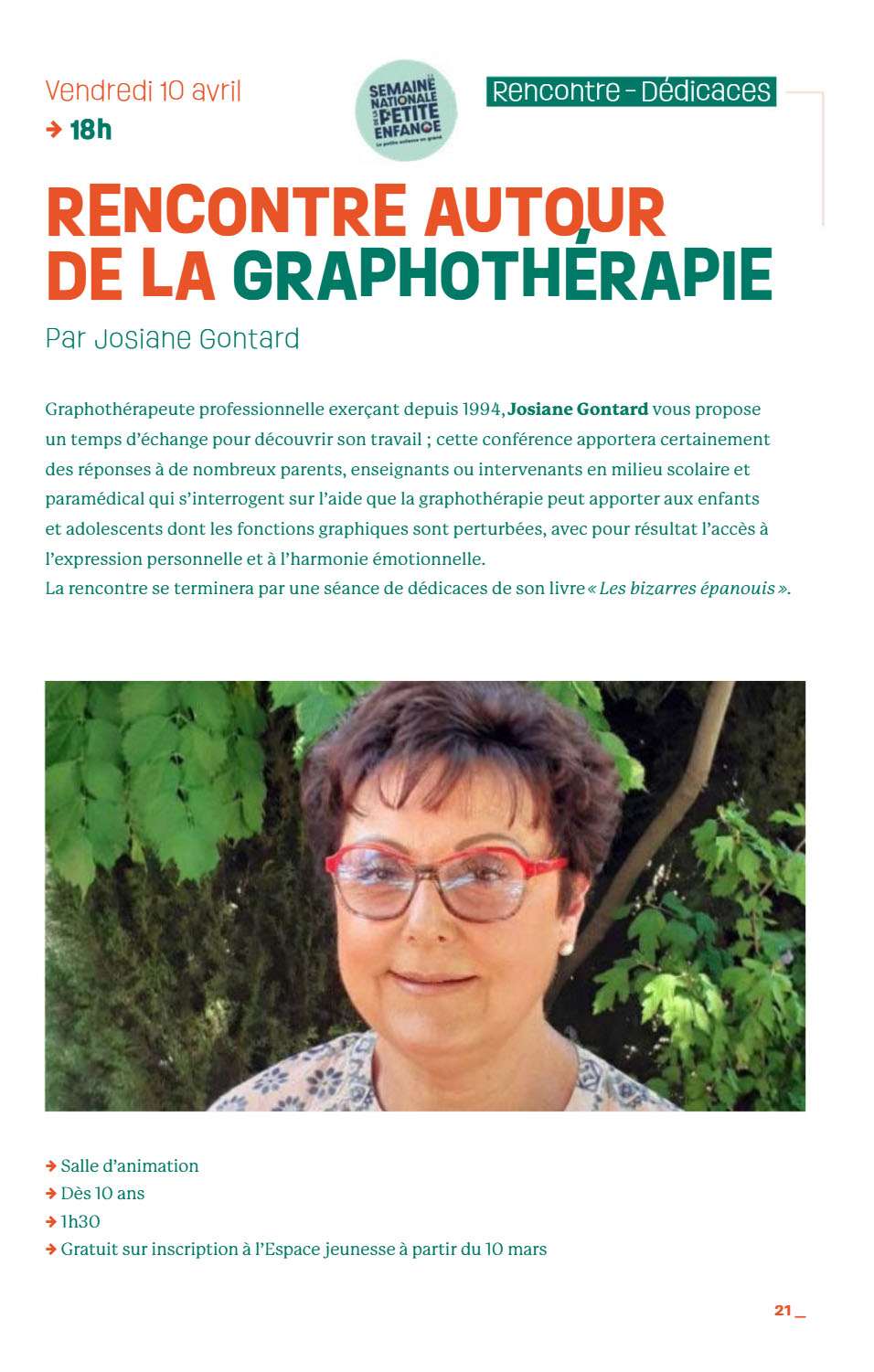 Conférence et Dédicaces à la Médiathèque Jean Tortel (Sorgues) le 10 avril 2026 à 18h